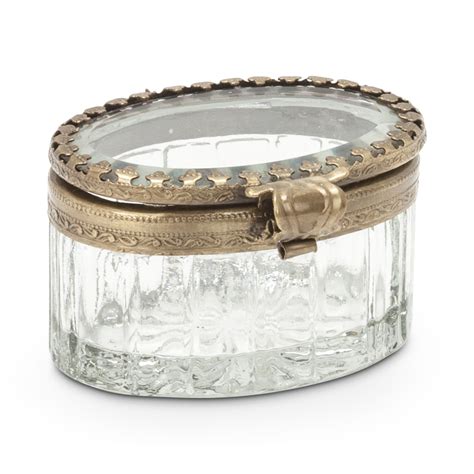 glass and metal trinket box|decorative glass boxes.